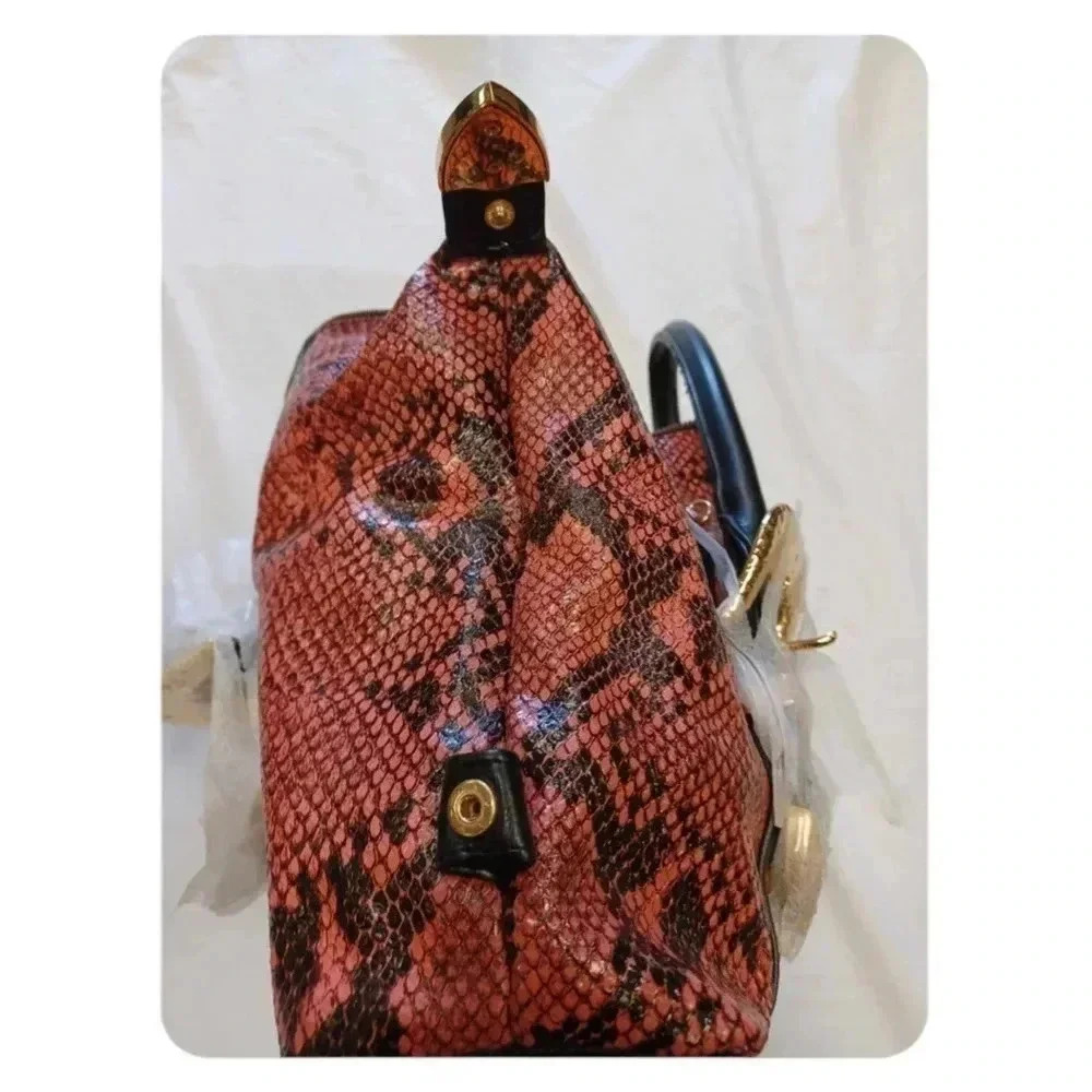 Charm And Luck Pink  Snakeskin Shoulder Bag Purse - Picture 4 of 8